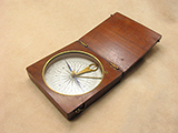 Victorian combined pocket compass & clinometer in mahogany case